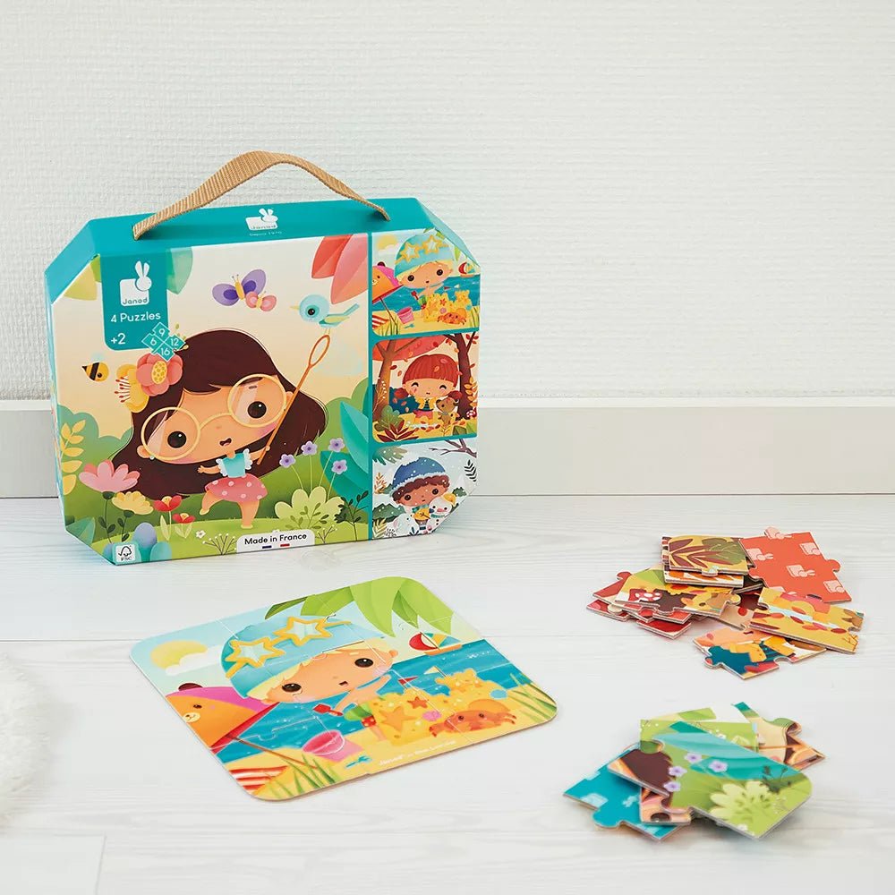PUZZLE JANOD +2 AÑOS ·SET 4 PUZLES EVOLUTIVOS LAS 4 ESTACIONES· - Happy Moments Baby
