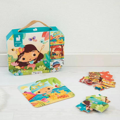 PUZZLE JANOD +2 AÑOS ·SET 4 PUZLES EVOLUTIVOS LAS 4 ESTACIONES· - Happy Moments Baby
