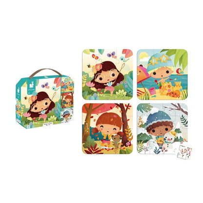 PUZZLE JANOD +2 AÑOS ·SET 4 PUZLES EVOLUTIVOS LAS 4 ESTACIONES· - Happy Moments Baby