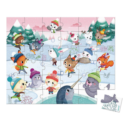 PUZZLE JANOD +4 AÑOS ·FIESTA EN LA NIEVE 36 PIEZAS· - Happy Moments Baby