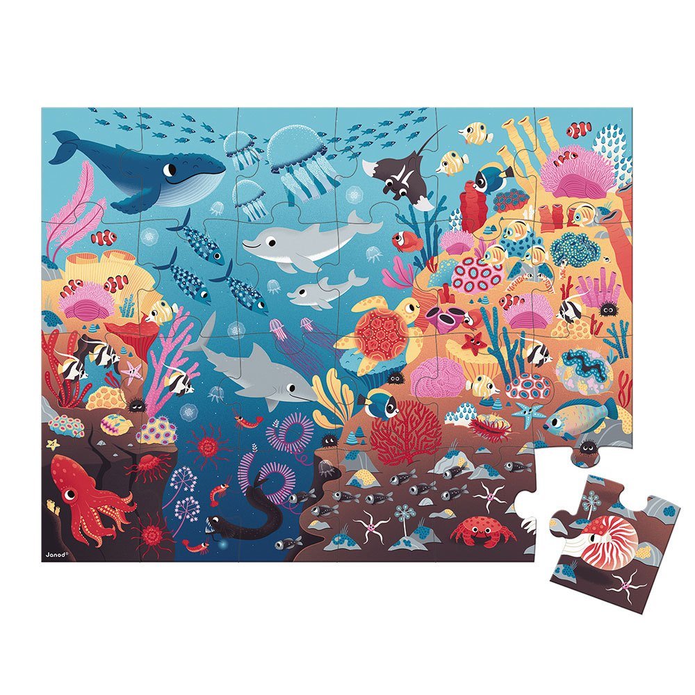 PUZZLE MÁGICO CON LINTERNA JANOD +3 AÑOS ·EL OCEANO 24 PIEZAS· - Happy Moments Baby