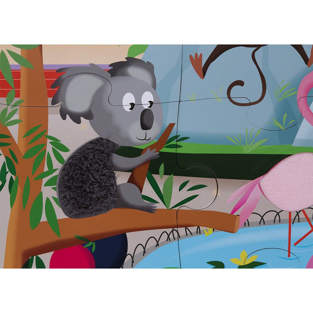 PUZZLE TÁCTIL JANOD ·UN DÍA EN EL ZOO 20 PIEZAS· - Happy Moments Baby