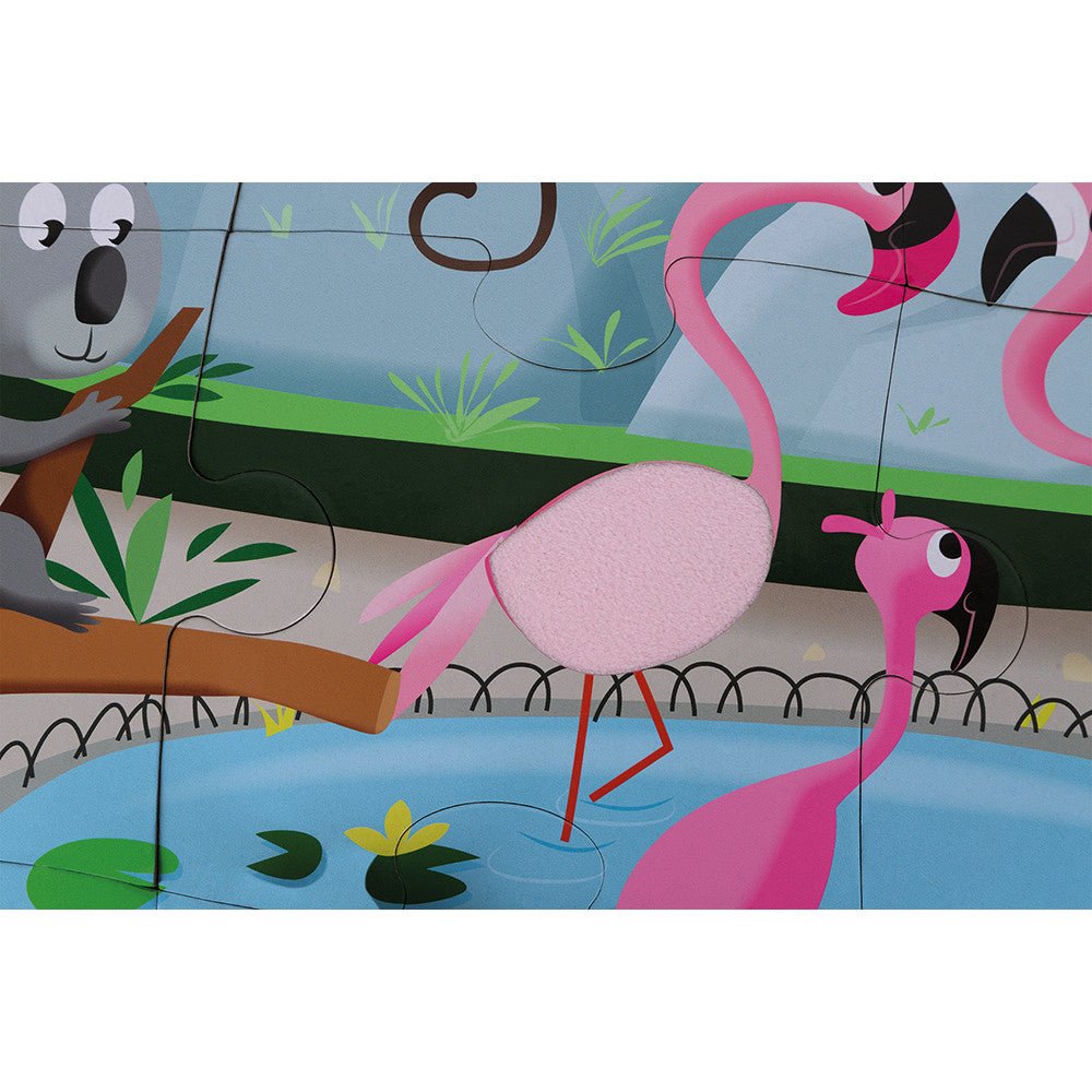 PUZZLE TÁCTIL JANOD ·UN DÍA EN EL ZOO 20 PIEZAS· - Happy Moments Baby