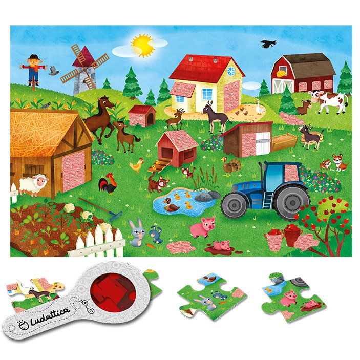 SECRET PUZZLE LUDATTICA 24 PIEZAS ·LA GRANJA· - Happy Moments Baby