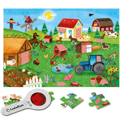 SECRET PUZZLE LUDATTICA 24 PIEZAS ·LA GRANJA· - Happy Moments Baby