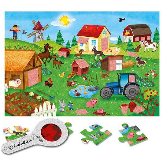 SECRET PUZZLE LUDATTICA 24 PIEZAS ·LA GRANJA· - Happy Moments Baby