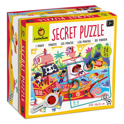 SECRET PUZZLE LUDATTICA 24 PIEZAS ·PIRATAS· - Happy Moments Baby