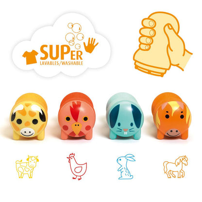 SELLOS INFANTILES ANIMALES DE LA GRANJA - Happy Moments Baby