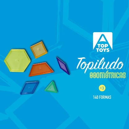 SET DE 140 UNIDADES DE FORMAS GEOMÉTRICAS DE COLORES TRANSLÚCIDAS TOPILUDO - Happy Moments Baby