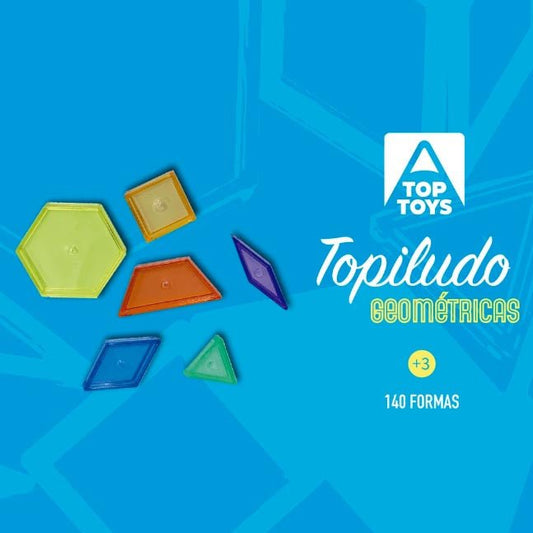 SET DE 140 UNIDADES DE FORMAS GEOMÉTRICAS DE COLORES TRANSLÚCIDAS TOPILUDO - Happy Moments Baby