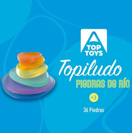 SET DE 36 UNIDADES DE PIEDRAS DE RÍO DE COLORES TRANSLÚCIDAS TOPILUDO - Happy Moments Baby