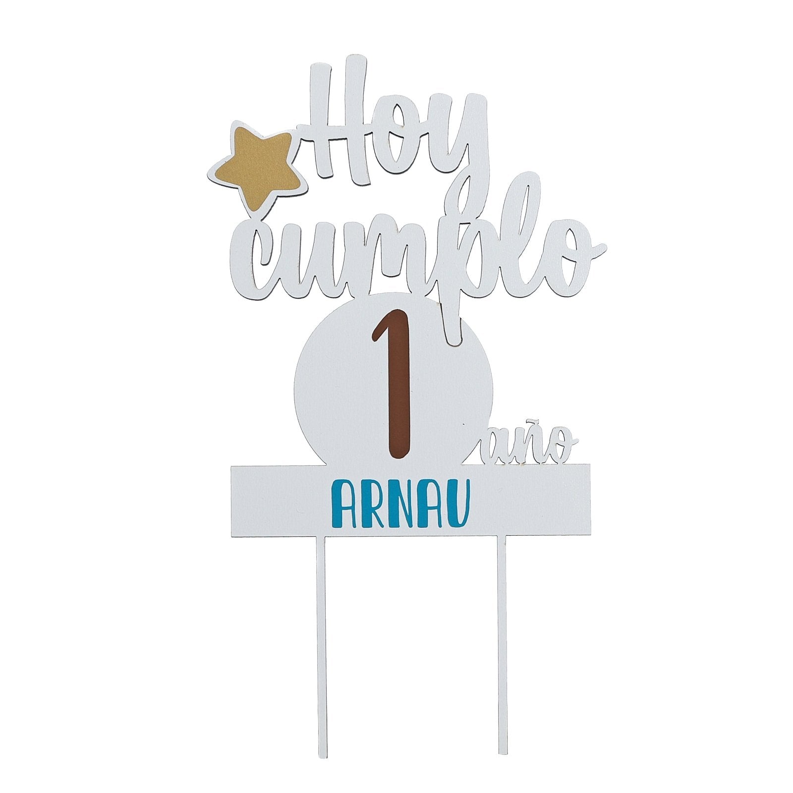 TOPPER PASTEL CUMPLEAÑOS PERSONALIZADO - Happy Moments Baby