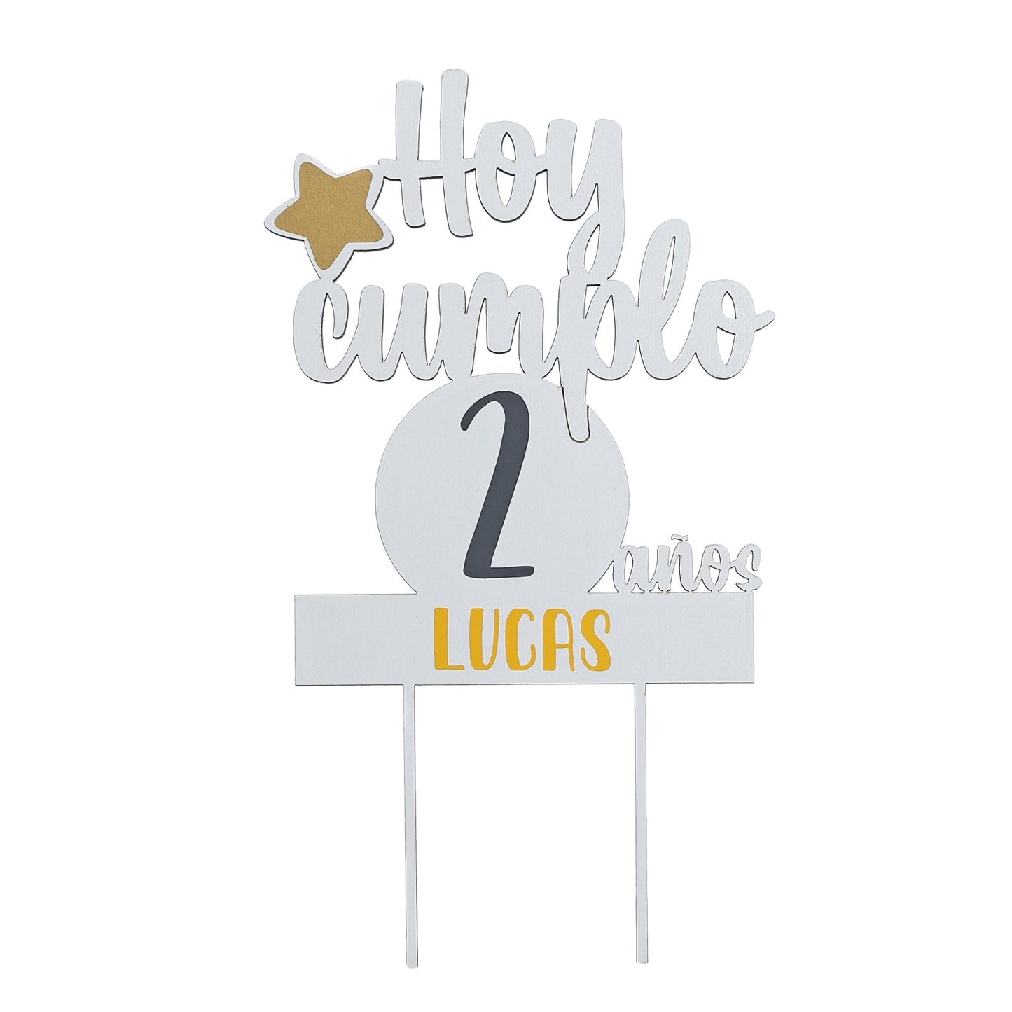 TOPPER PASTEL CUMPLEAÑOS PERSONALIZADO - Happy Moments Baby