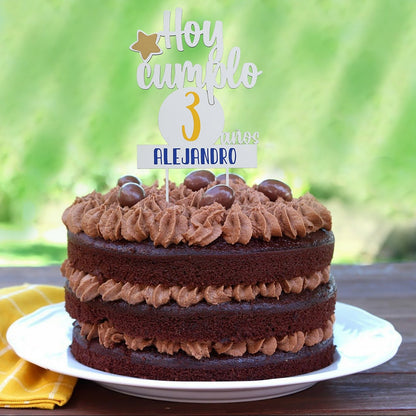 TOPPER PASTEL CUMPLEAÑOS PERSONALIZADO - Happy Moments Baby