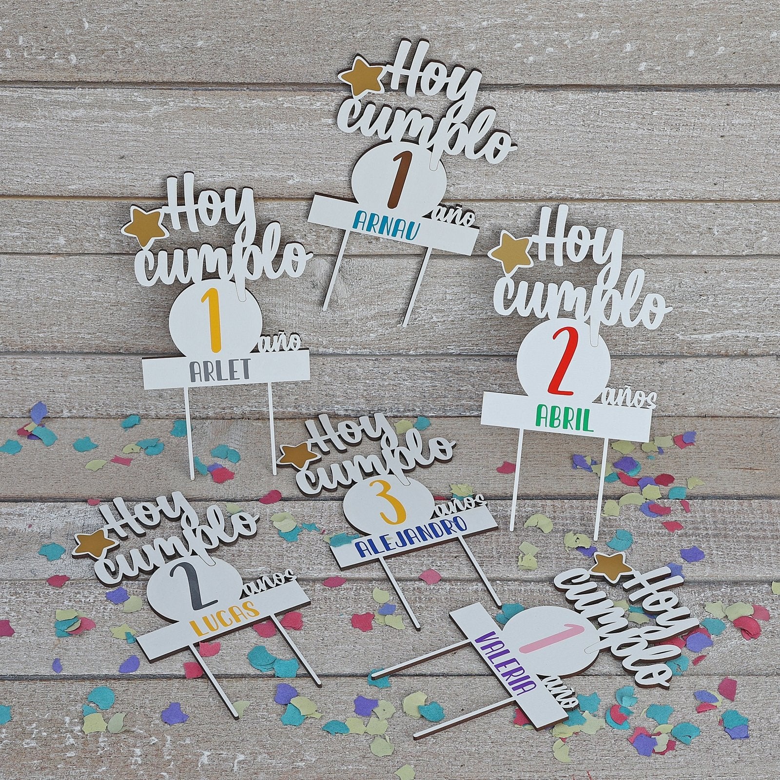 TOPPER PASTEL CUMPLEAÑOS PERSONALIZADO - Happy Moments Baby