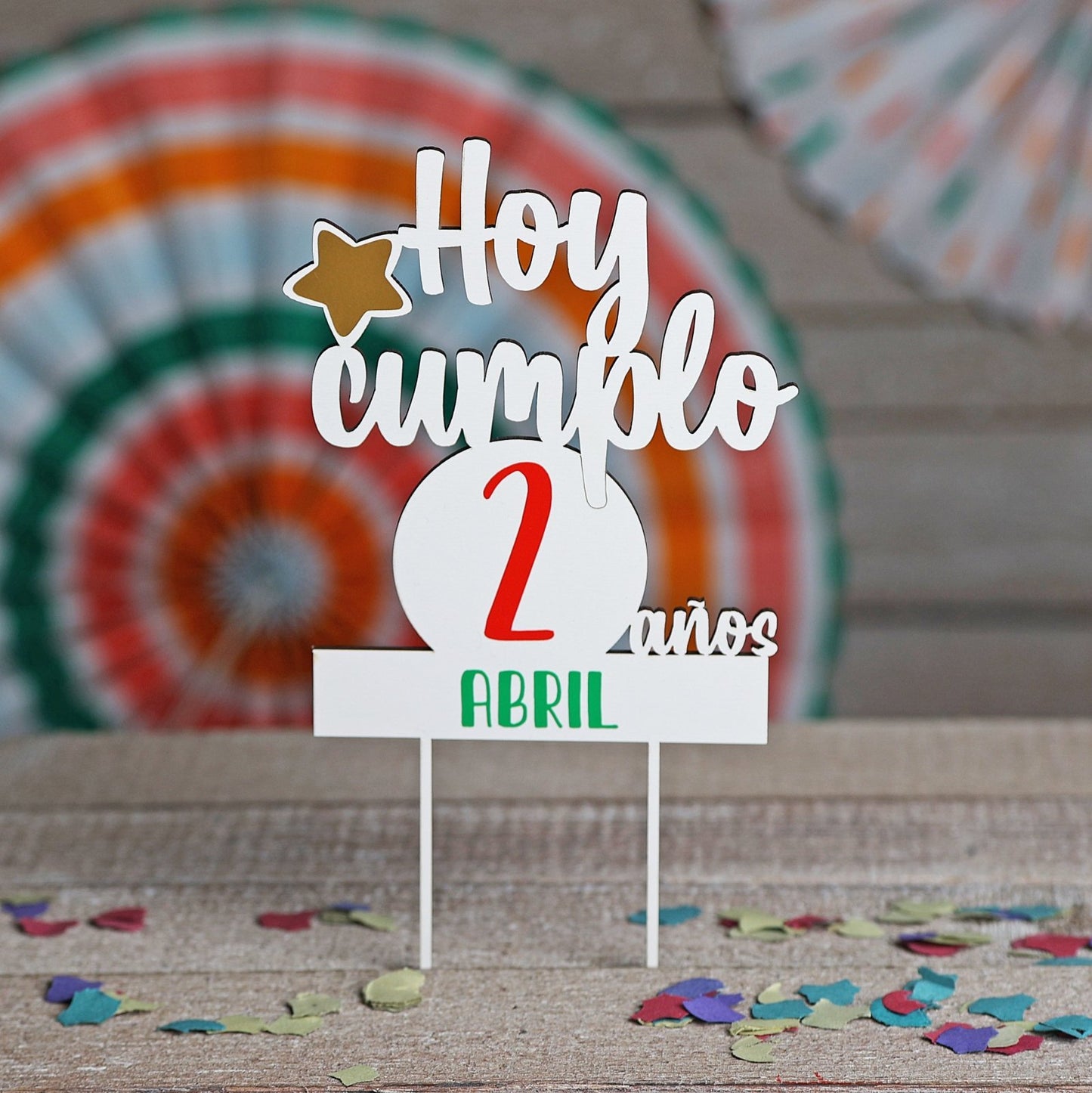 TOPPER PASTEL CUMPLEAÑOS PERSONALIZADO - Happy Moments Baby