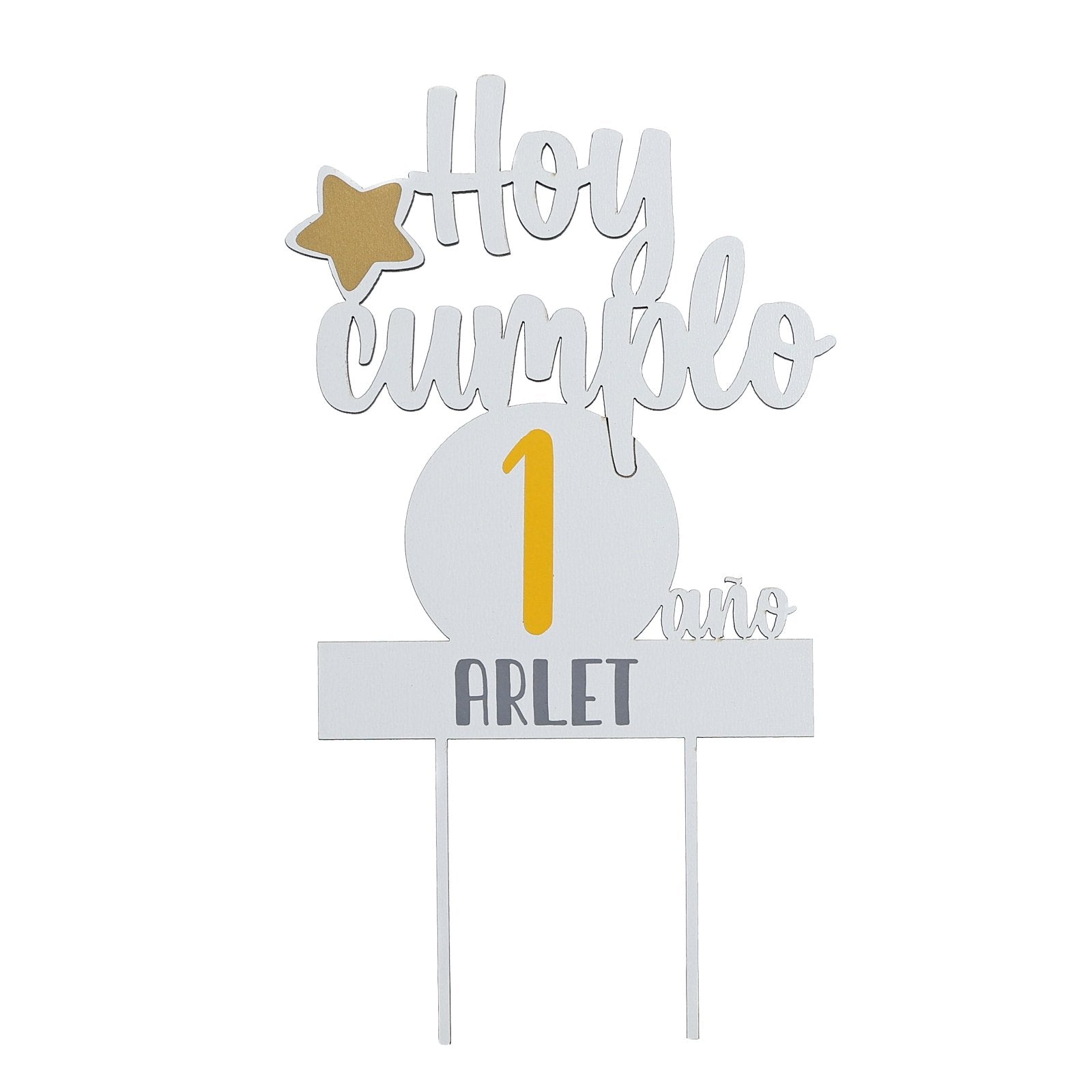 TOPPER PASTEL CUMPLEAÑOS PERSONALIZADO - Happy Moments Baby