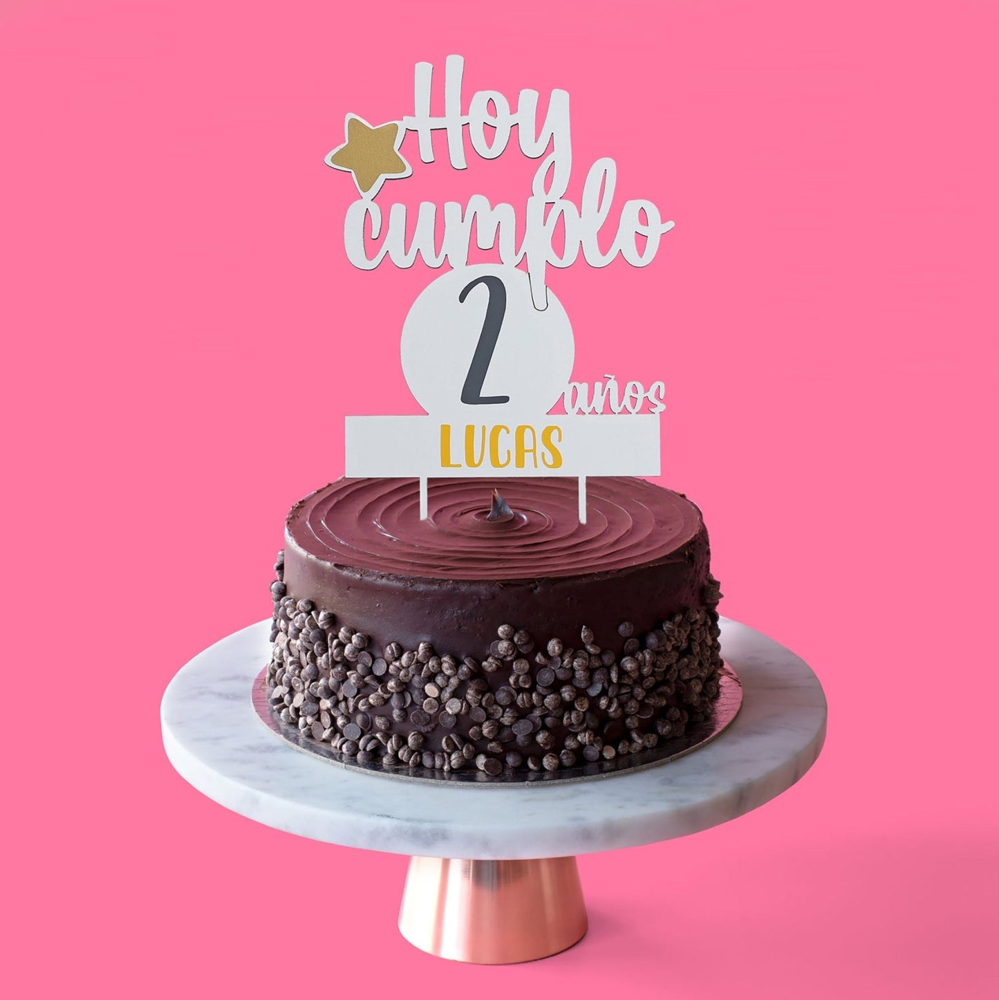 TOPPER PASTEL CUMPLEAÑOS PERSONALIZADO - Happy Moments Baby