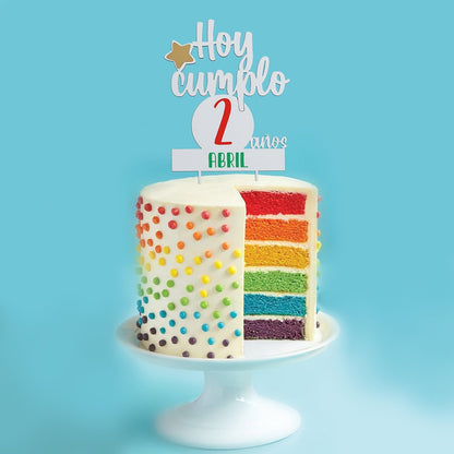 TOPPER PASTEL CUMPLEAÑOS PERSONALIZADO - Happy Moments Baby