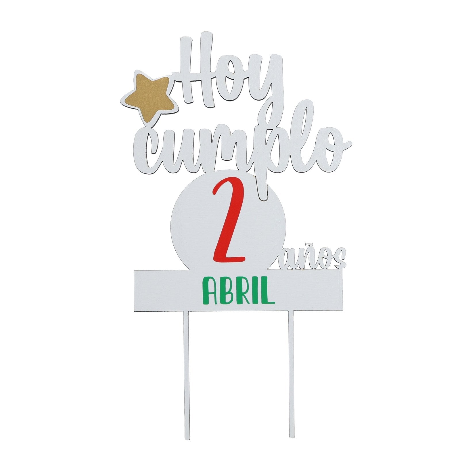 TOPPER PASTEL CUMPLEAÑOS PERSONALIZADO - Happy Moments Baby