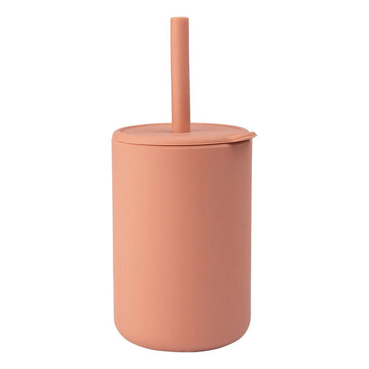 VASO DE SILICONA CON PAJITA ·ÁMBAR· - Happy Moments Baby